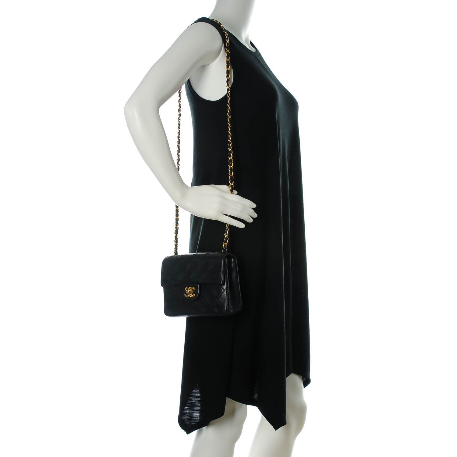 Chanel Lambskin Quilted Mini Square Flap Black 2 of 9