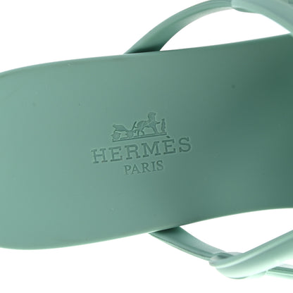 Hermes Rubber Womens Egerie Sandals 39 Vert Embrun 7 of 9