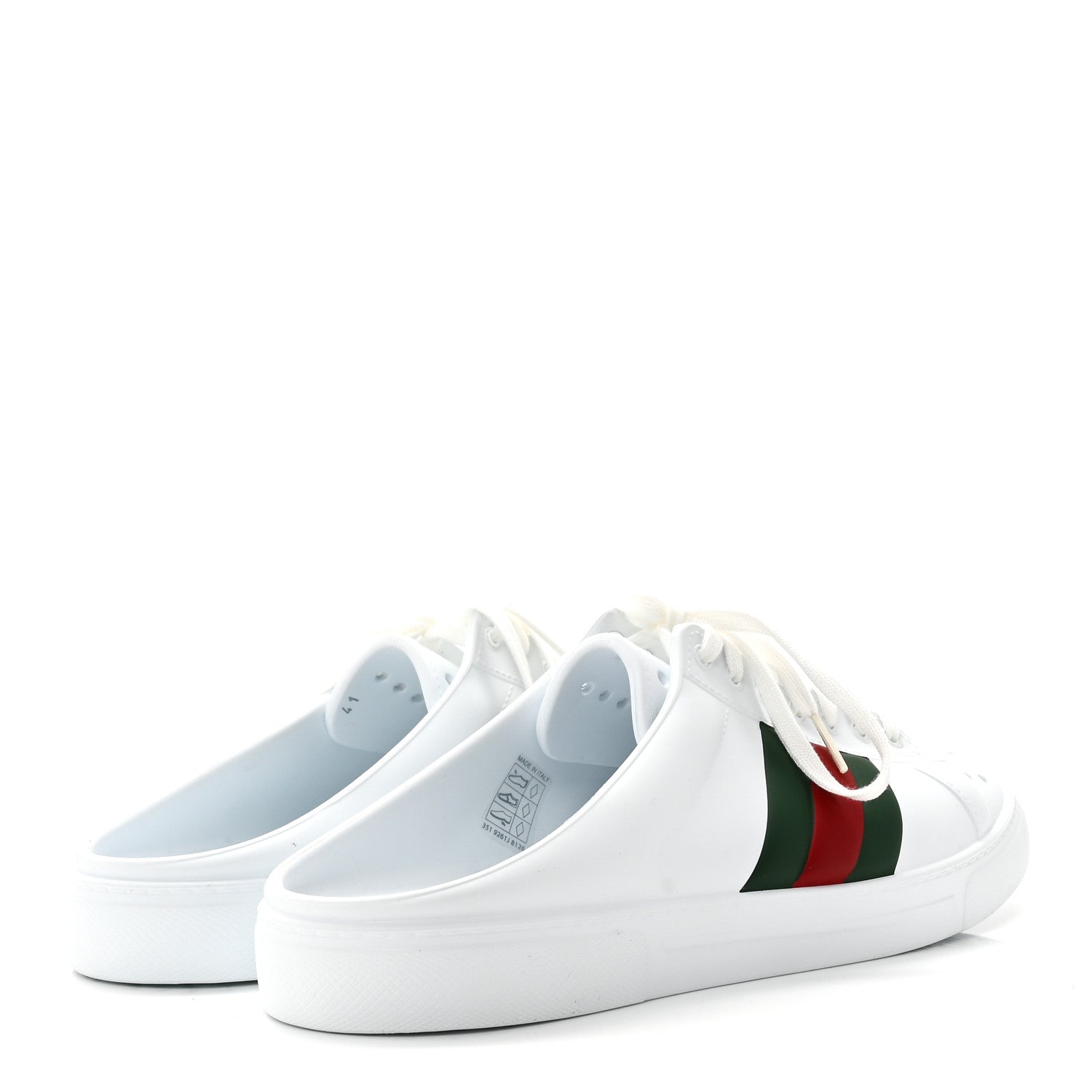 Gucci Rubber Ace Sabot Mules 41 Great White 5 of 10