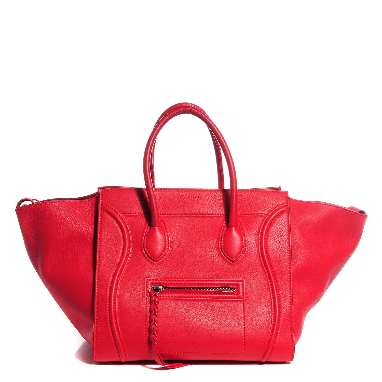 Celine Supple Calfskin Medium Phantom Luggage Vermillion 1 of 7