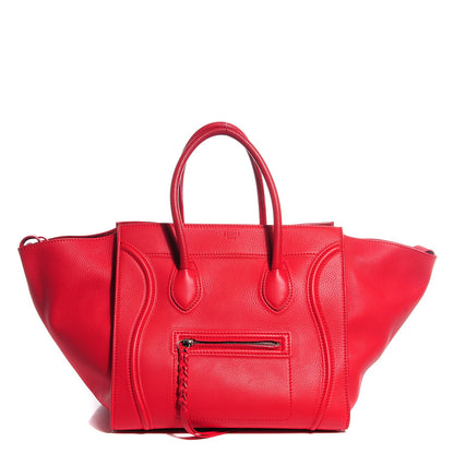 Celine Supple Calfskin Medium Phantom Luggage Vermillion 1 of 7