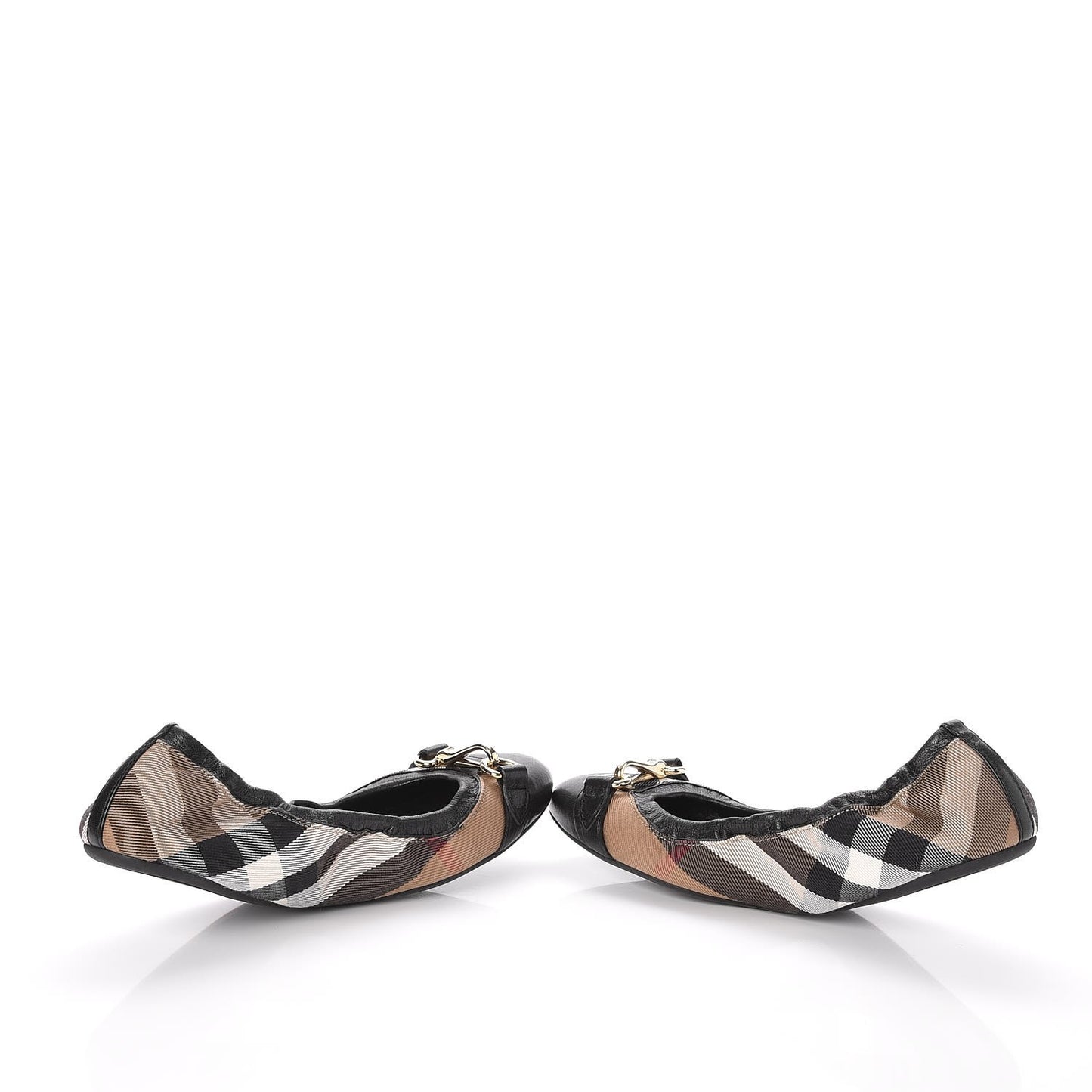 Heritage House Check Shipley Elastic Ballerina Flats 40.5 Black