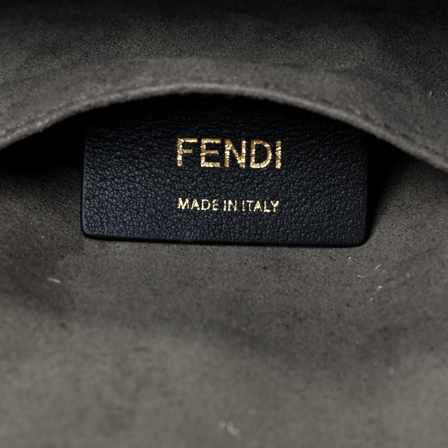 Fendi Glazed Fabric Vitello Century FF 1974 Stamp Patch Mini Double F Crossbody Bag Mogano Panna Black 6 of 9