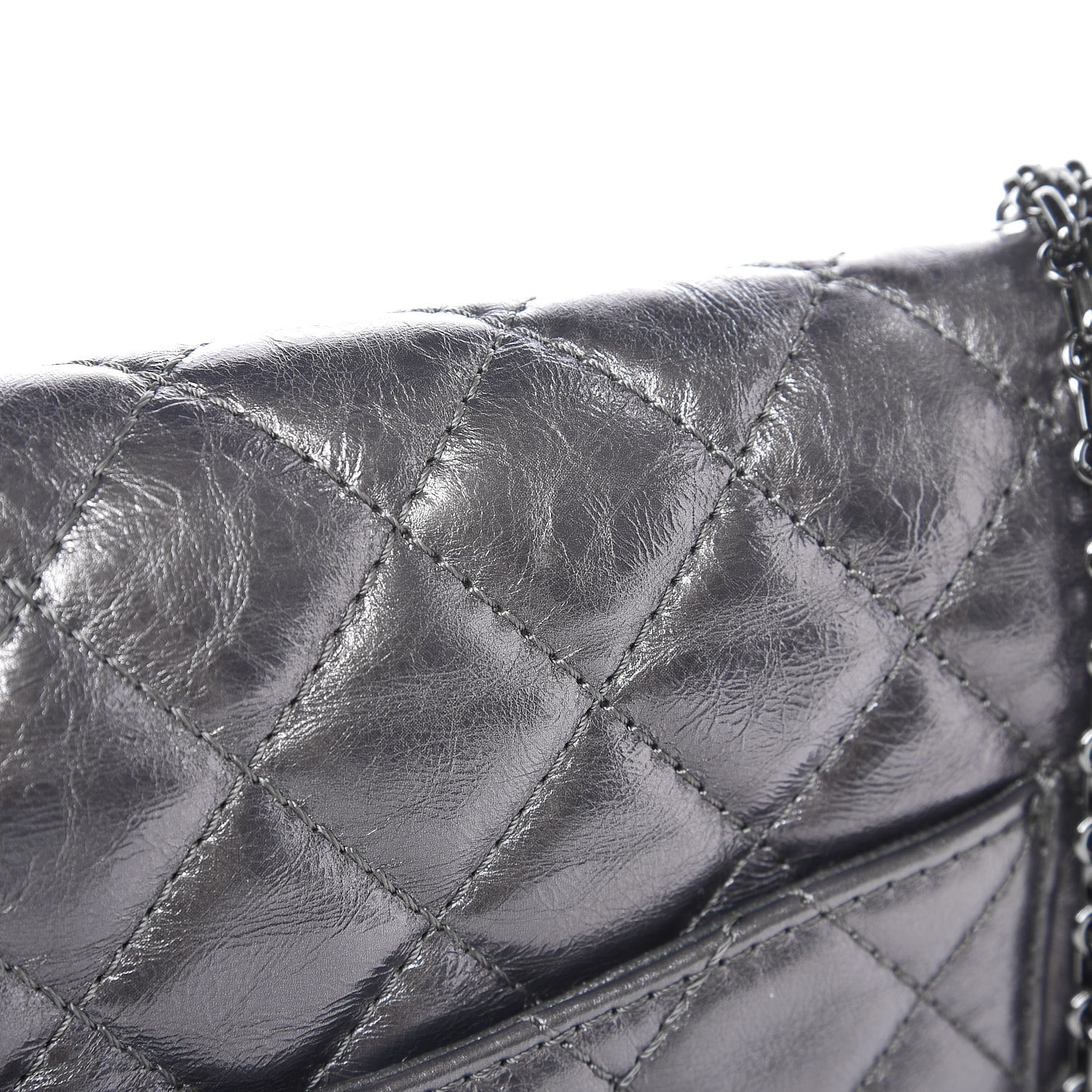 Chanel Metallic Aged Calfskin Quilted 2.55 Reissue 226 Flap Dark Silver 10 of 10