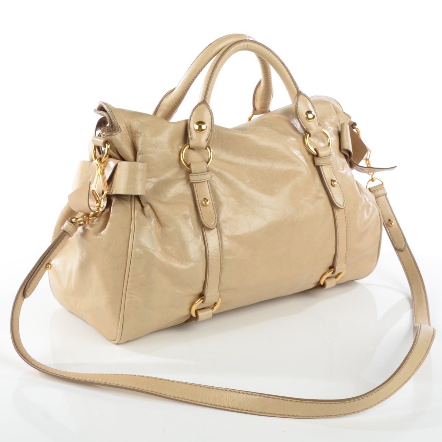 Vitello Lux Bow Bag Quarzo