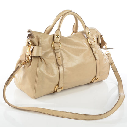 Miu Miu Vitello Lux Bow Bag Quarzo 5 of 11