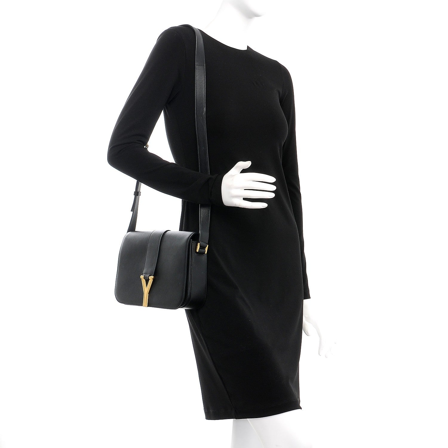 Saint Laurent Calfskin Classic Y Satchel Black 2 of 7