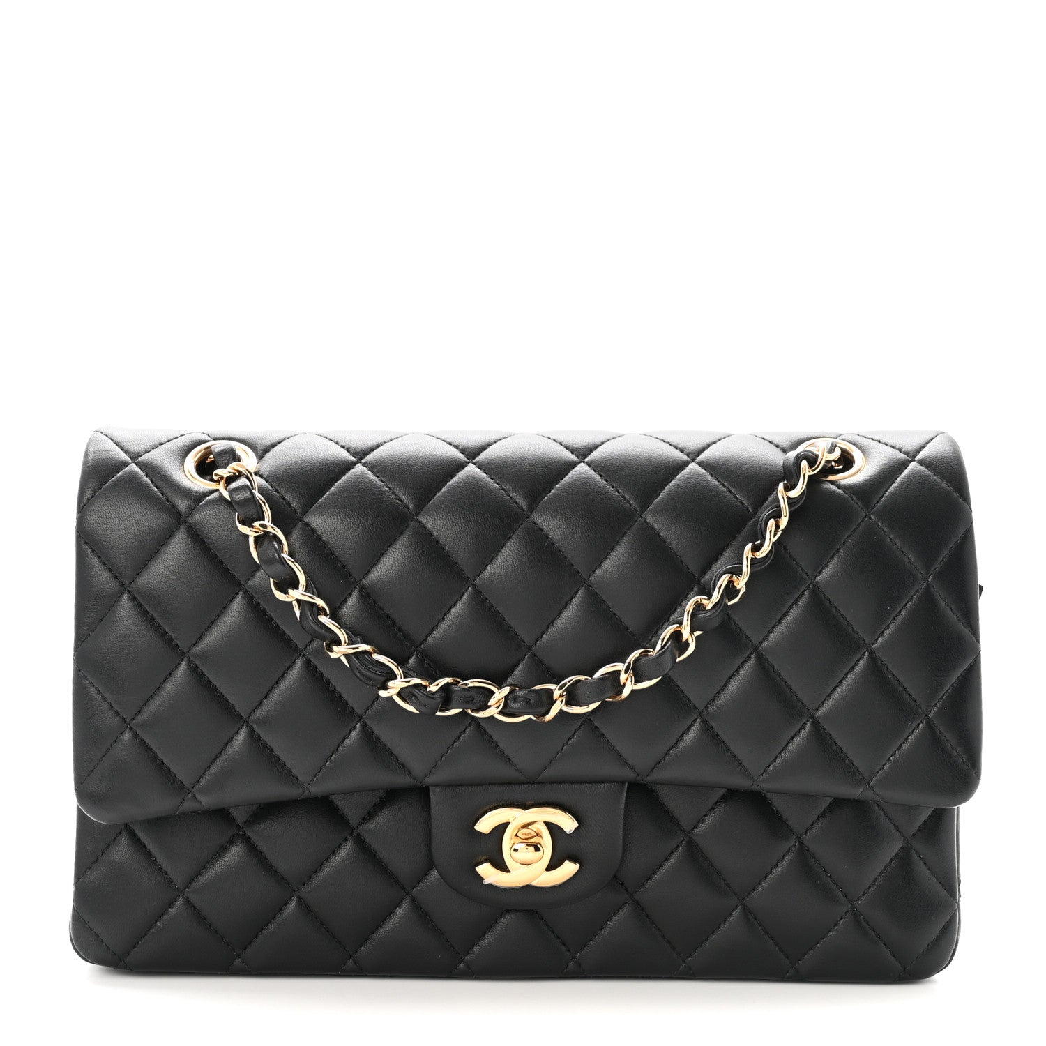 Chanel Lambskin Quilted Medium Double Flap Black 1 of 11