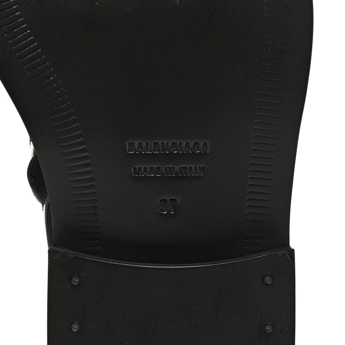 Polished Calfskin Rim Boots 37 Black
