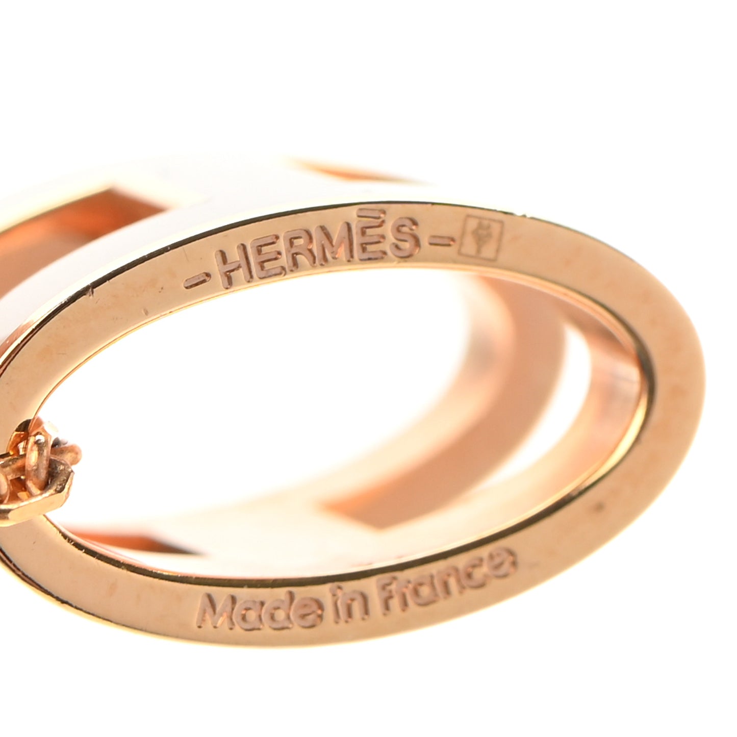 Lacquered Gold Pop H Pendant Necklace Marron Glace