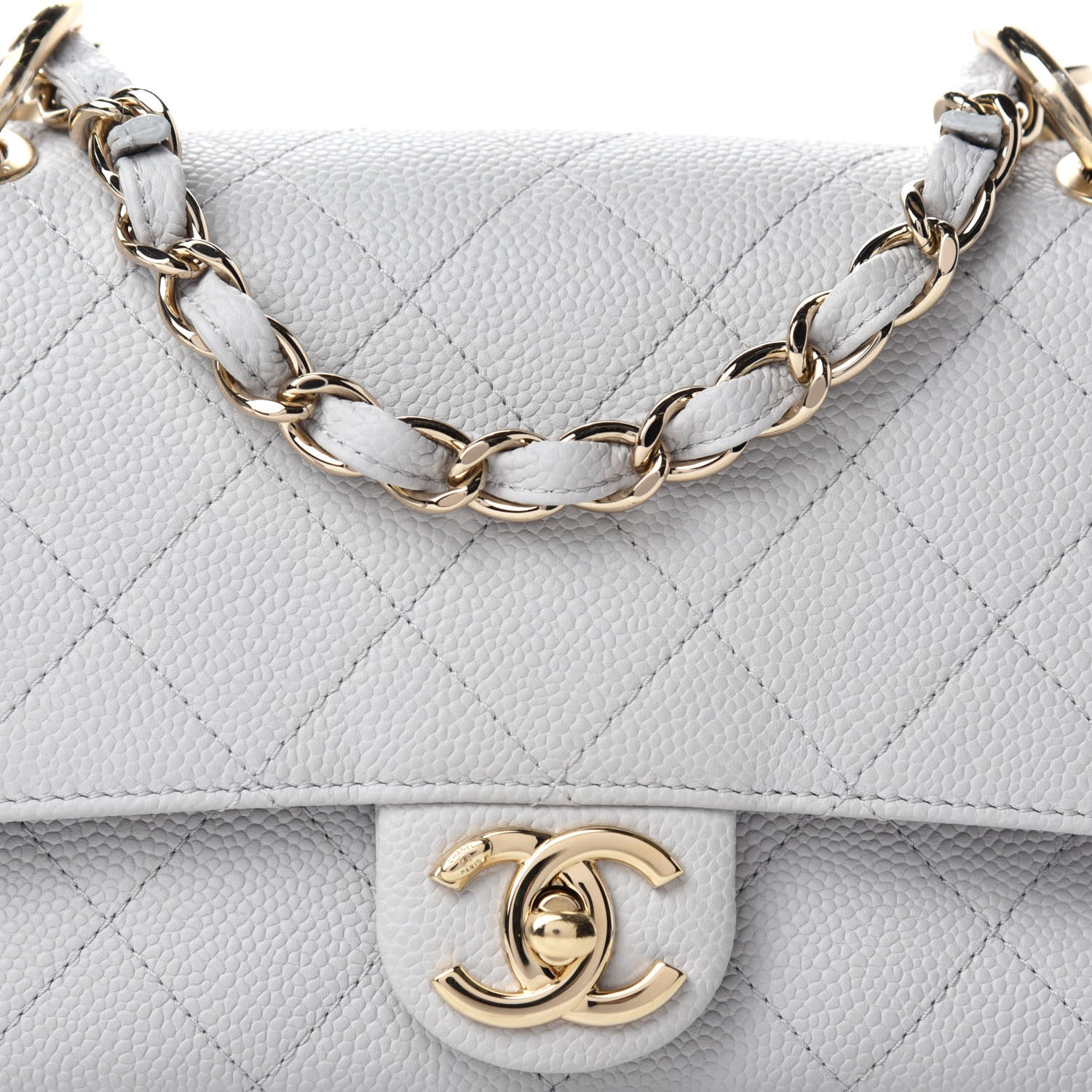 Chanel Caviar Quilted Small City Walk Flap Light Grey 10 of 10