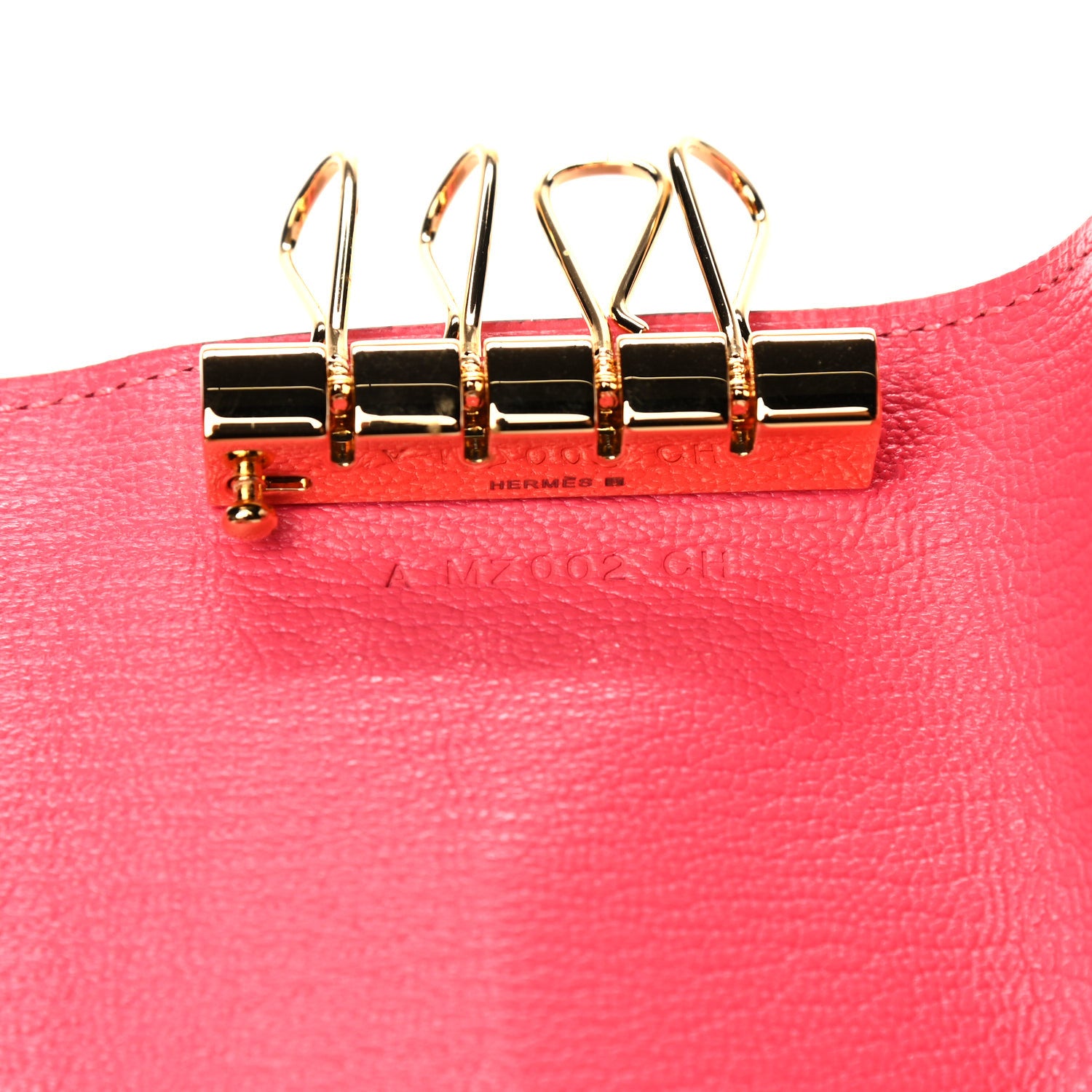 Hermes Chevre Mysore Bearn Multicles 4 Key Holder Rose Lipstick 7 of 9