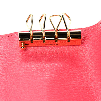 Hermes Chevre Mysore Bearn Multicles 4 Key Holder Rose Lipstick 7 of 9