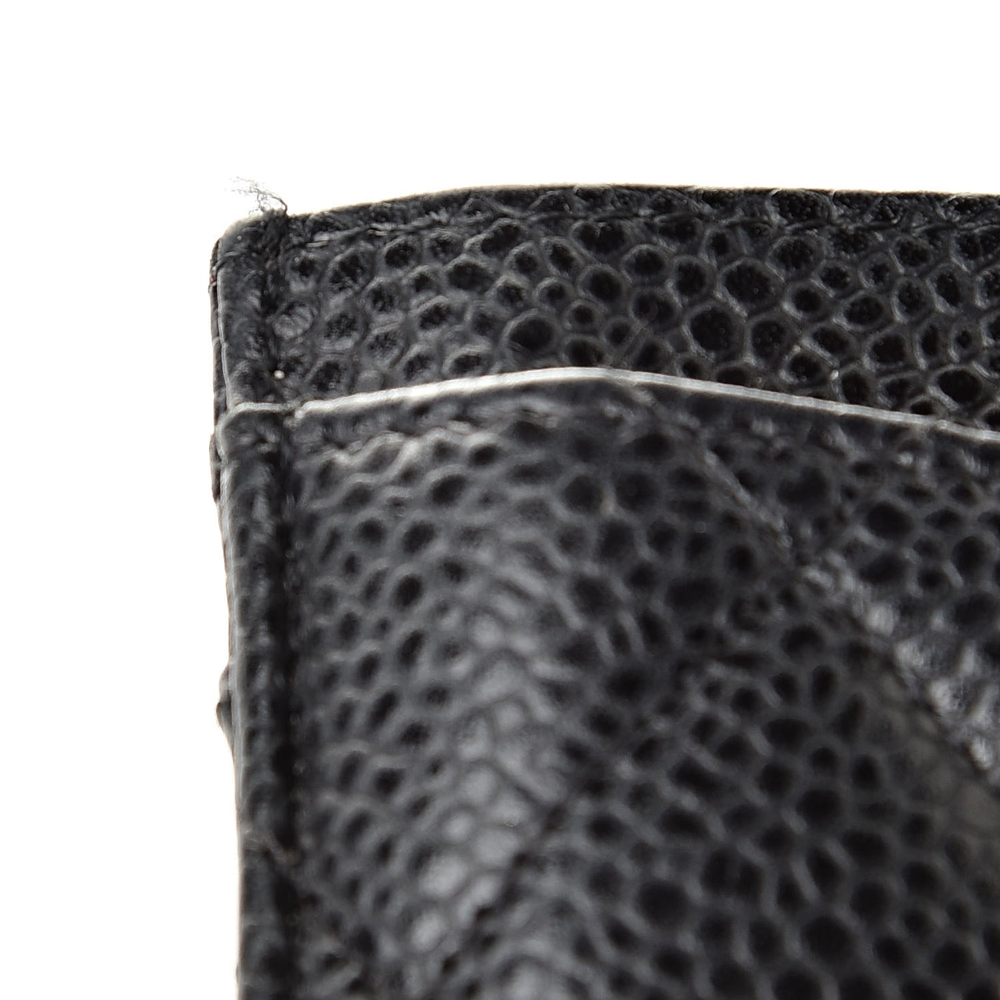 Caviar Quilted Card Holder Black