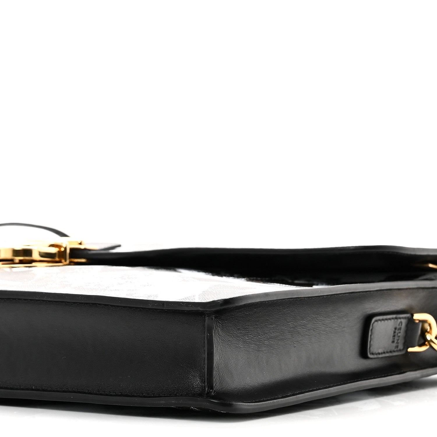 Celine Triomphe Canvas Calfskin Cartable Small Briefcase Black