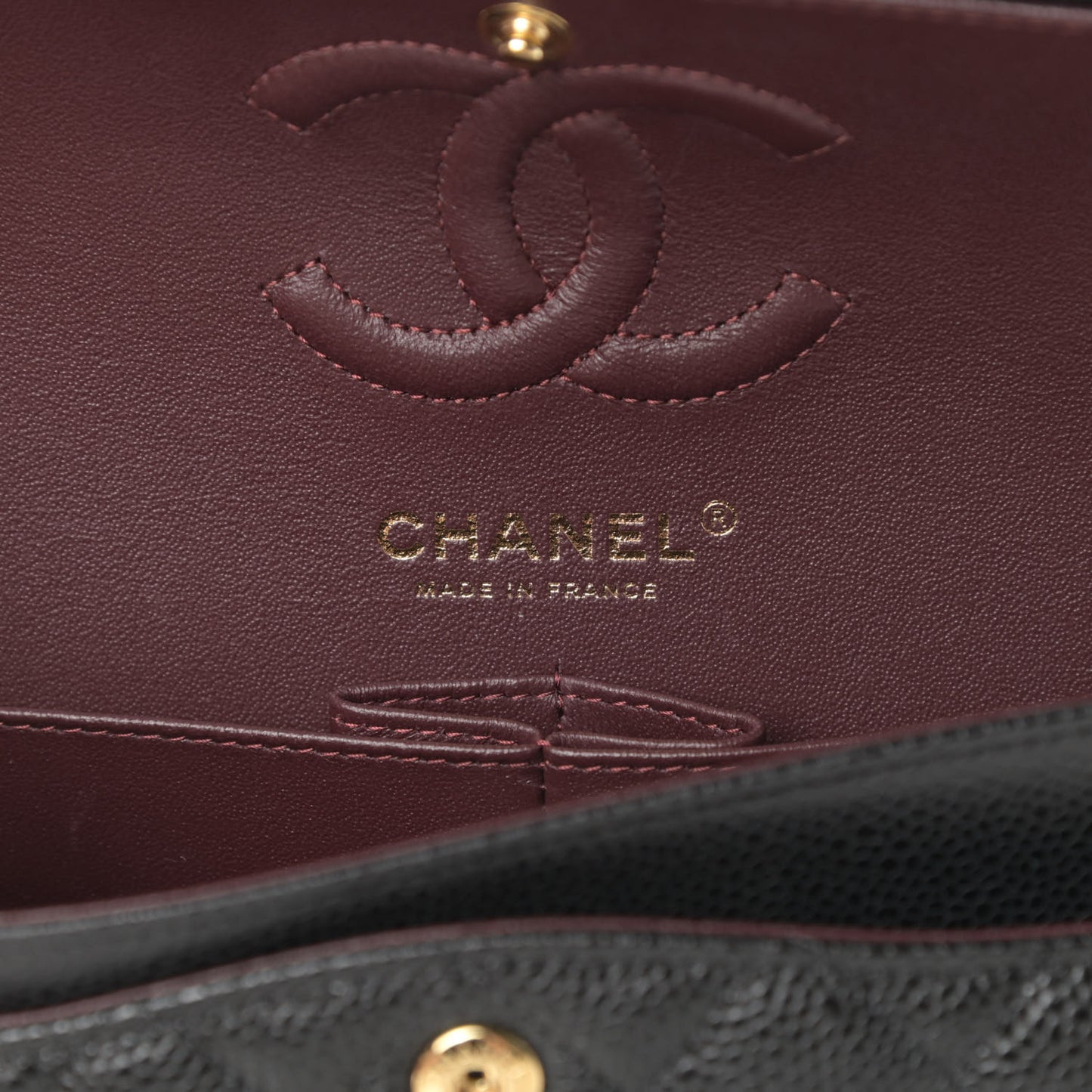 Caviar Quilted Small Double Flap Black