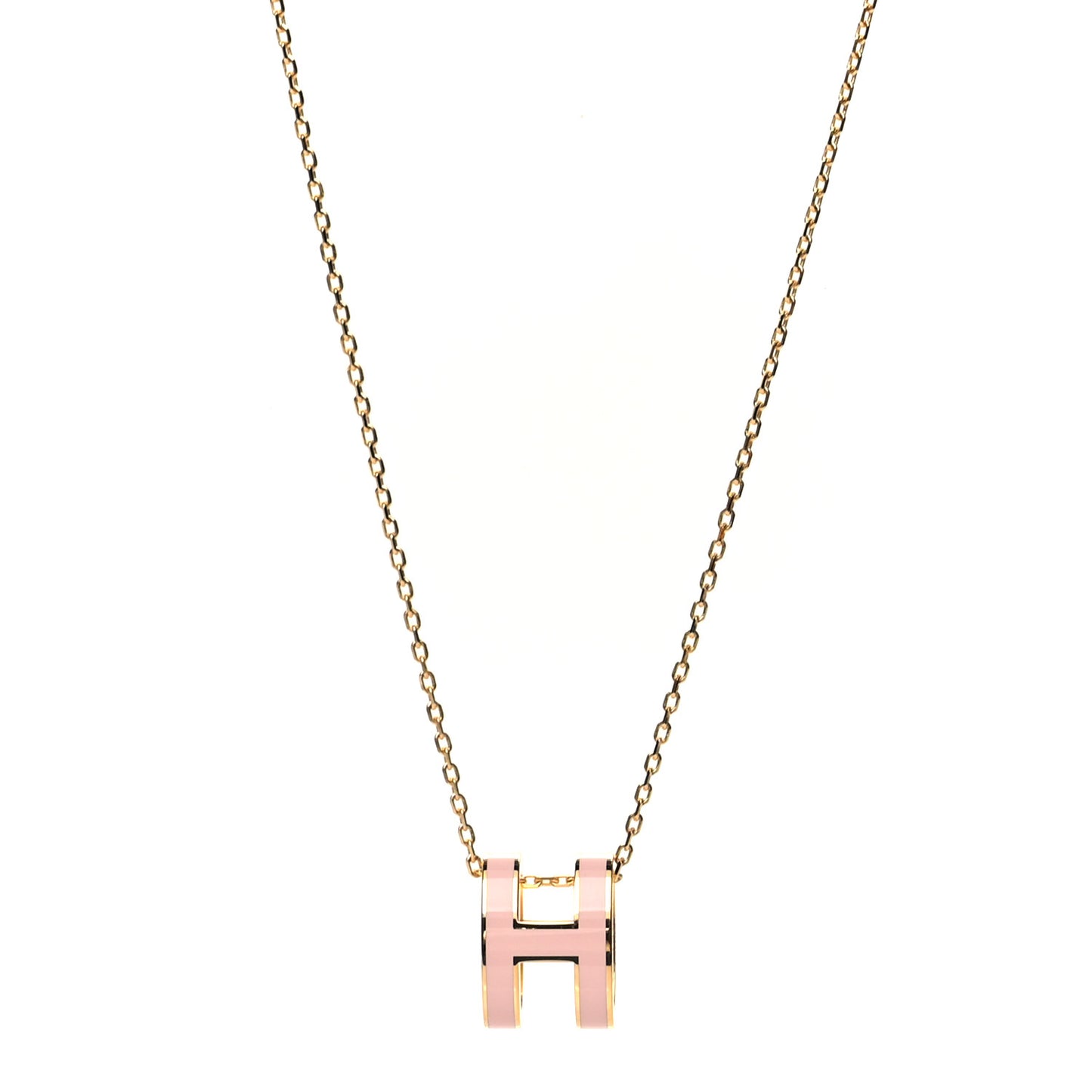 Lacquered Rose Gold Pop H Pendant Necklace Rose Dragee