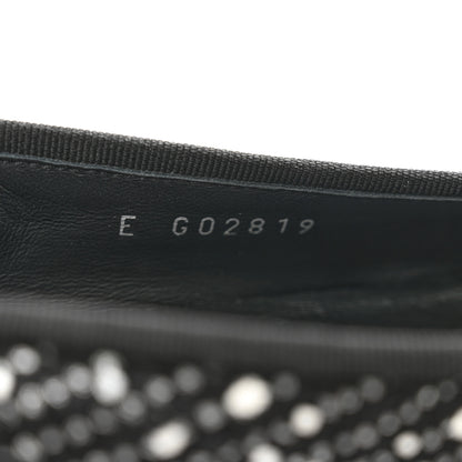 Chanel Cotton Tweed Grosgrain Cap Toe Ballerina Flats 37.5 Black Silver White 8 of 9