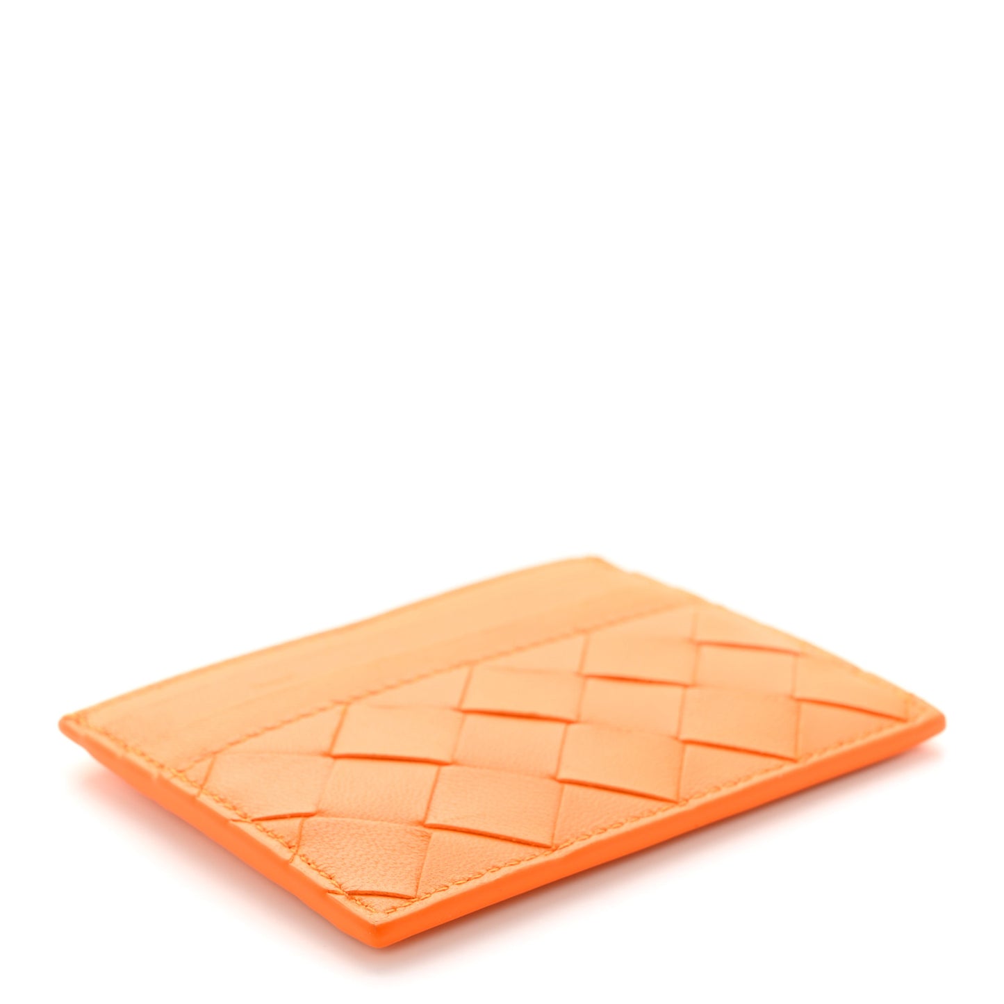 Nappa Intrecciato Card Holder Light Orange