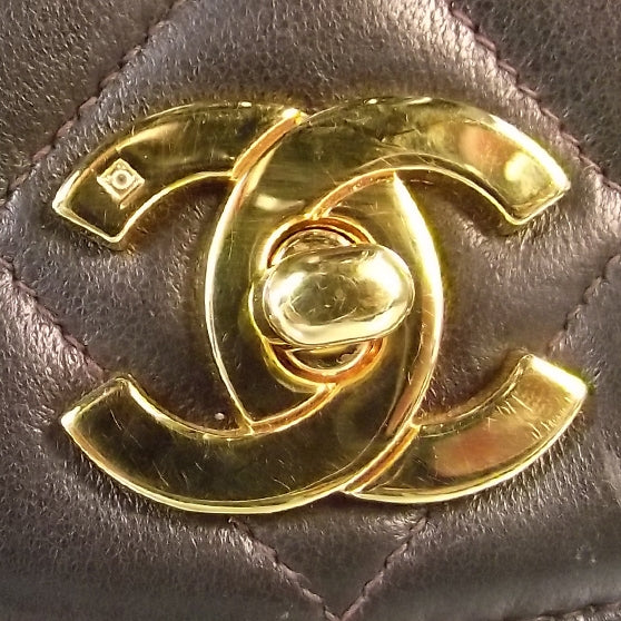 Chanel Lambskin Quilted 5 Chain Small Flap Dark Brown 7 of 9