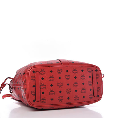 MCM Visetos Medium Liz Reversible Shopper Tote Ruby Red 6 of 11