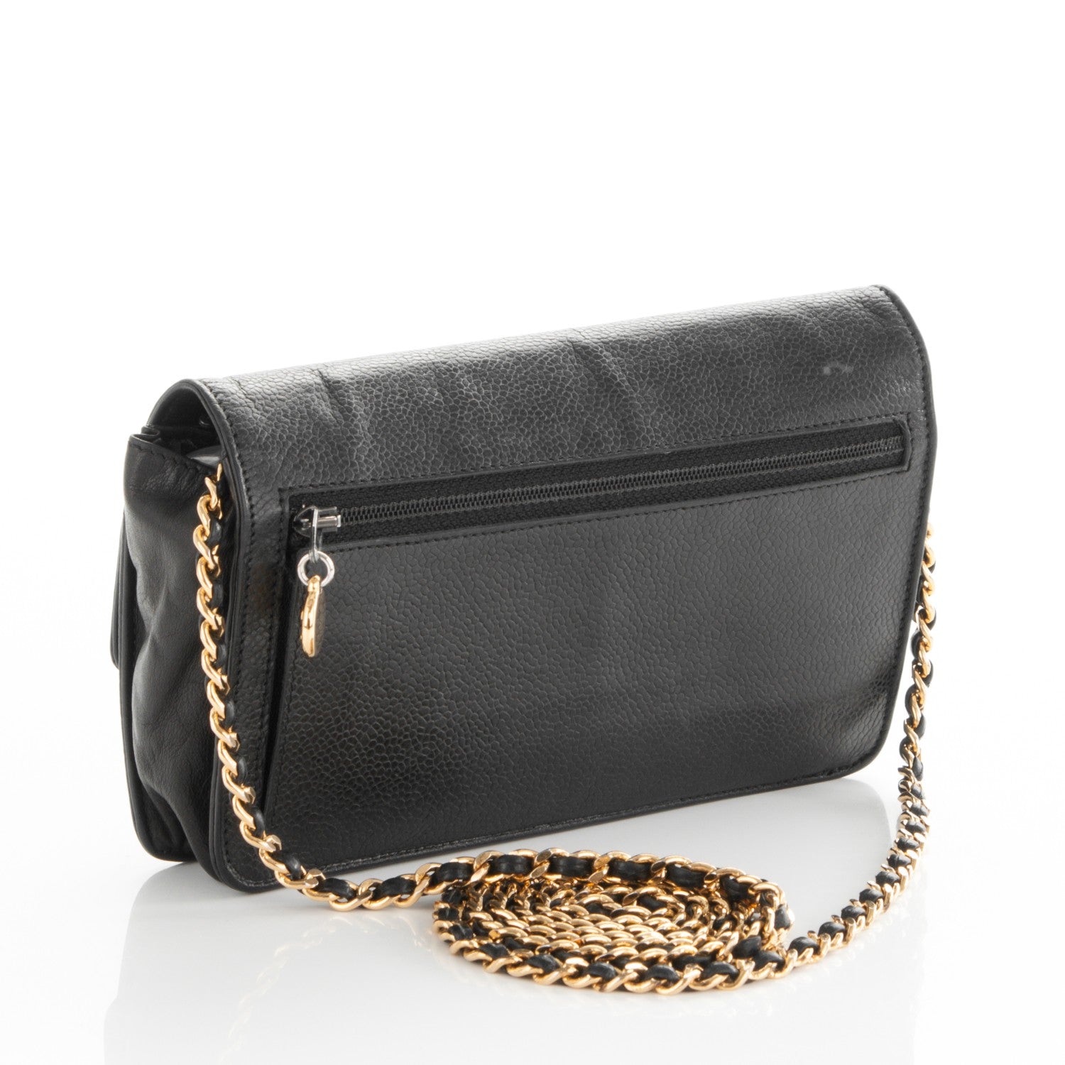 Chanel Caviar Timeless CC Wallet On Chain WOC Black 3 of 8