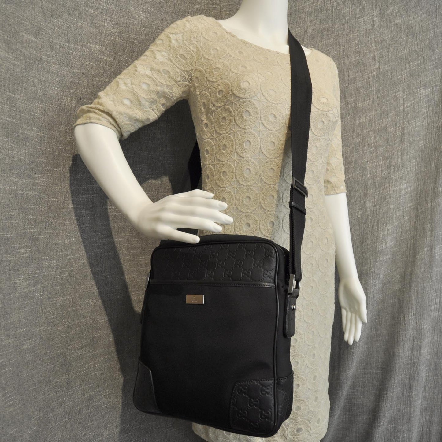 Guccissima Trim Messenger Bag Black