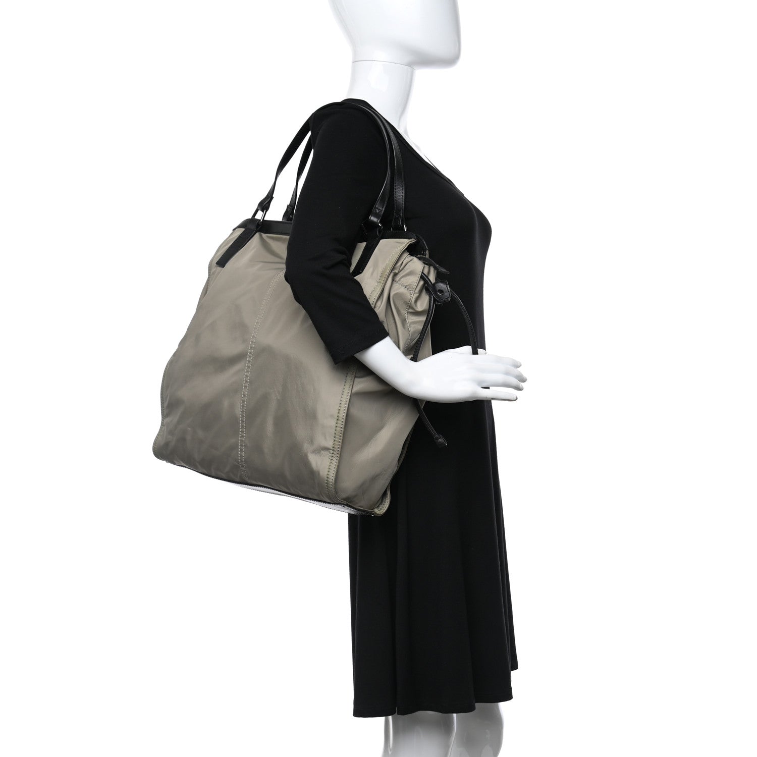 Burberry Nylon Buckleigh Packable Tote Bag Beige 3 of 8