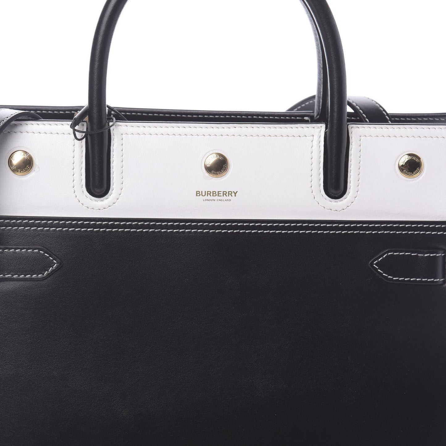 Calfskin Small Two Handle Title Bag Black