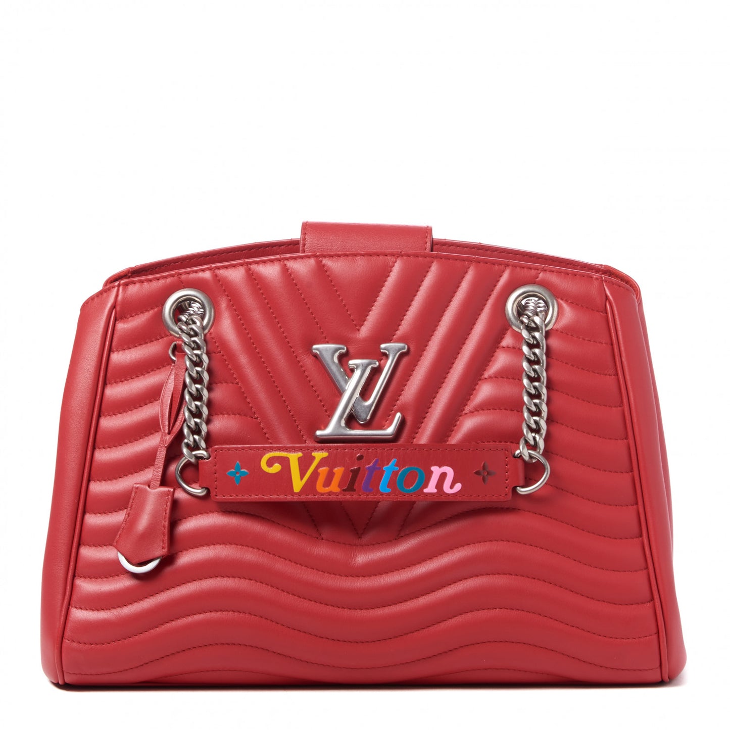 Calfskin New Wave Chain Tote Ecarlate