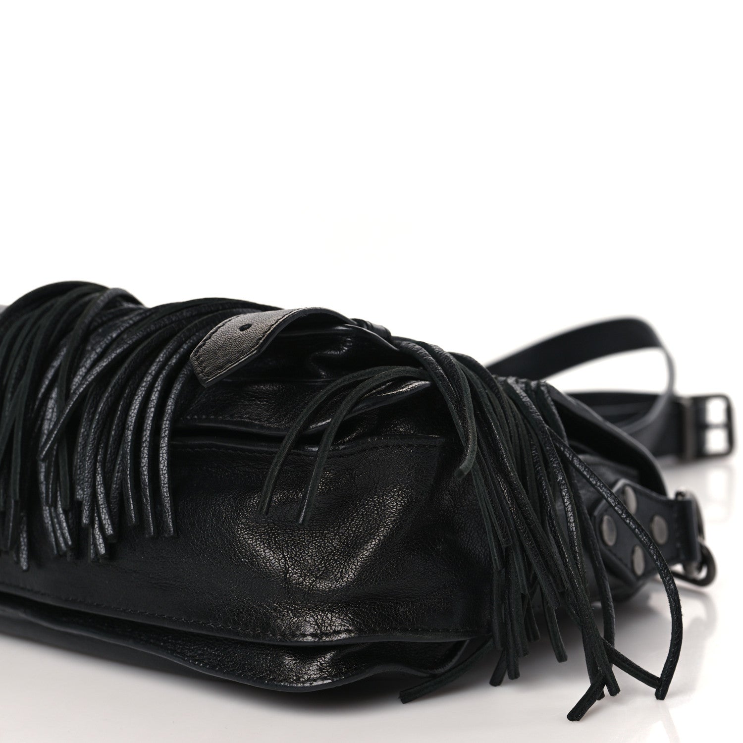 Proenza Schouler Lambskin Fringe PS1 Crossbody Pouch Black 8 of 8