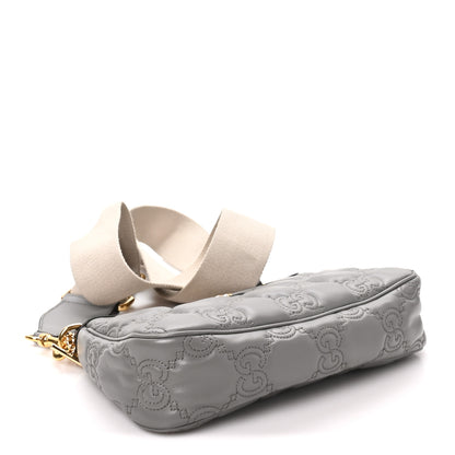 Gucci Calfskin GG Matelasse Chain Handbag Dusty Grey Natural 3 of 9