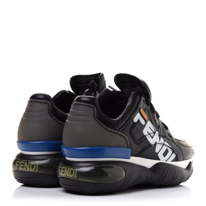 Fendi X FILA Vitello Mania Painted Womens Chunky Sneakers 36 Black Zucca Ice White 4 of 10