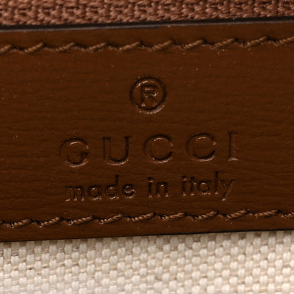 Gucci GG Supreme Monogram Azalea Calfskin Medium Retro Interlocking G Tote Bag Beige Ebony Brown Sugar 6 of 10