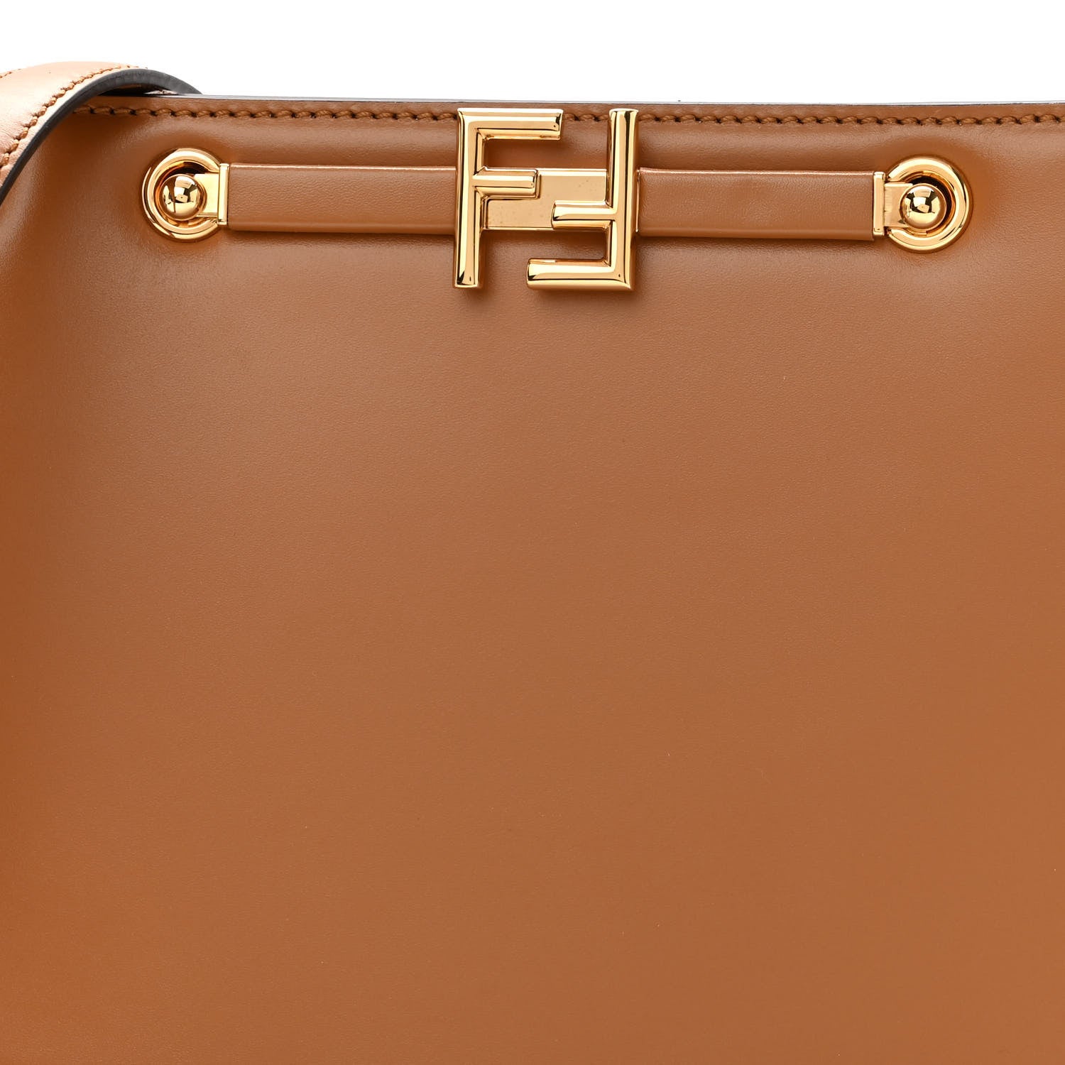Fendi Vitello King Luxor Fendi Touch Shoulder Bag Caramello 8 of 10