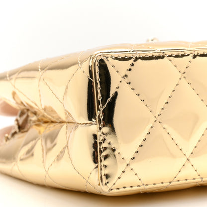 Chanel Mirror Calfskin Metallic Calfskin Quilted Nano Kelly Shopper Gold 9 of 10