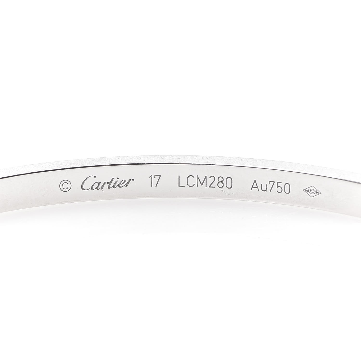 Cartier 18K White Gold 6 Diamond Small LOVE Bracelet 17 5 of 7