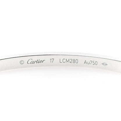 Cartier 18K White Gold 6 Diamond Small LOVE Bracelet 17 5 of 7