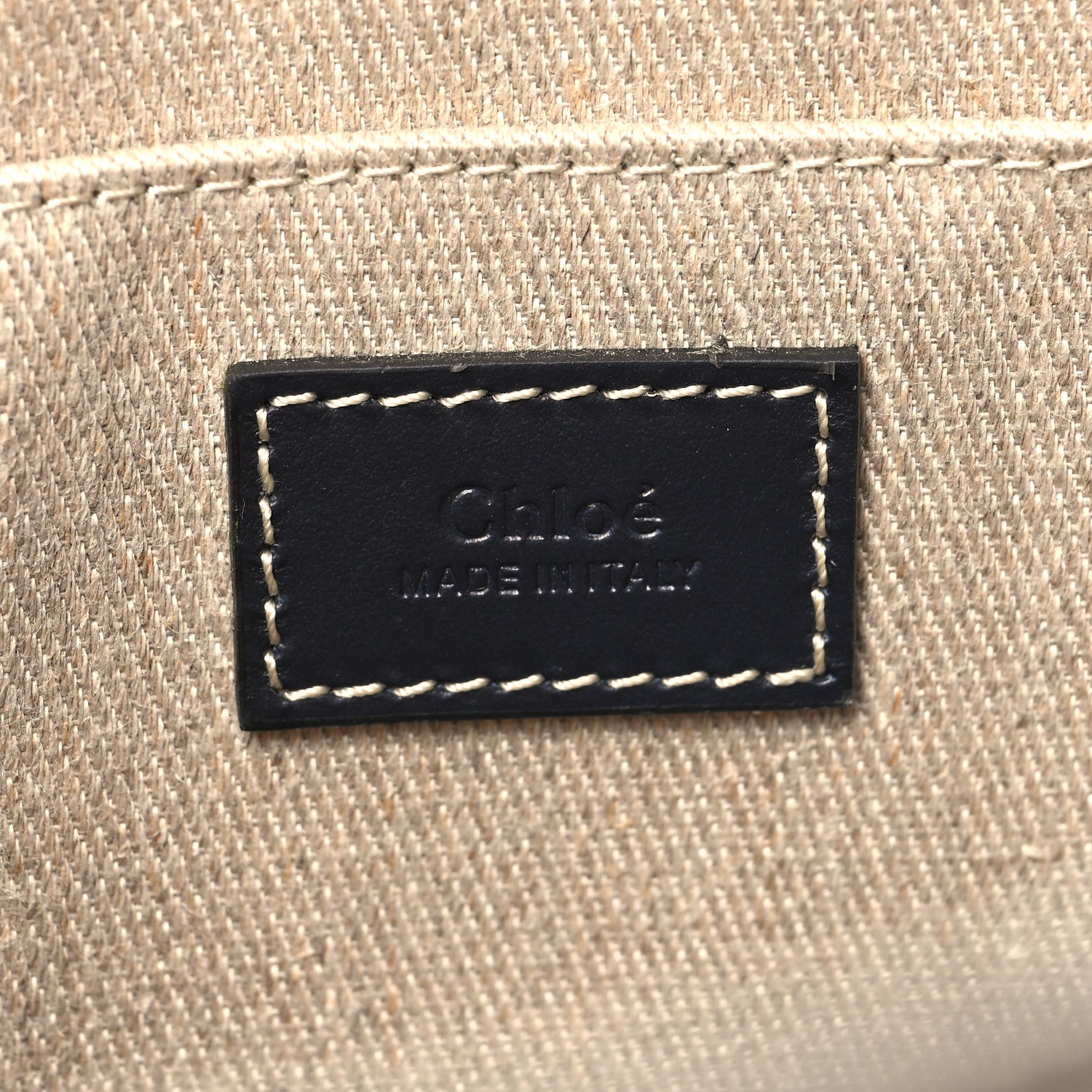 Chloe Cotton Calfskin Medium Woody Ribbon Tote White Blue 6 of 9
