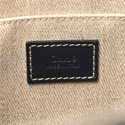 Chloe Cotton Calfskin Medium Woody Ribbon Tote White Blue 6 of 9