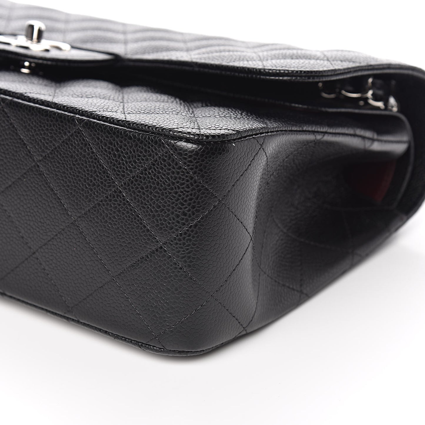 Caviar Quilted Jumbo Double Flap Black