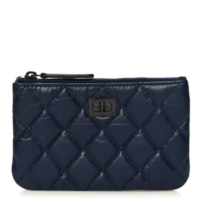 Chanel Aged Calfskin Quilted Small Reissue Cosmetic Case Navy 1 of 9