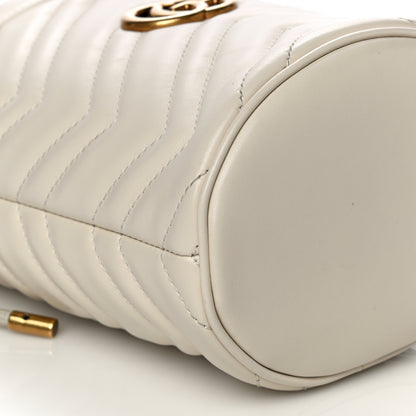 Gucci Calfskin Matelasse Mini GG Marmont 2.0 Bucket Bag White 9 of 11