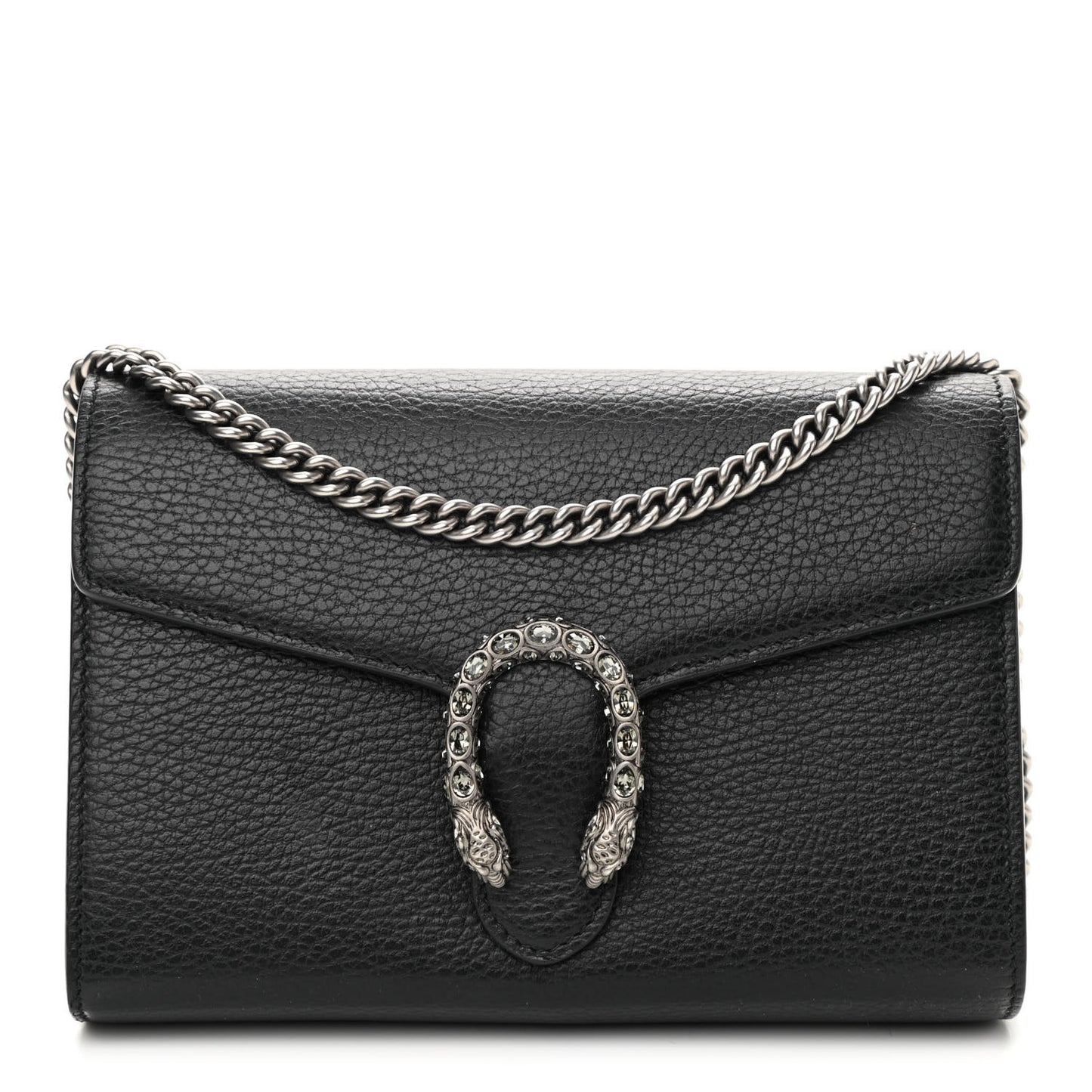 Calfskin Mini Dionysus Chain Wallet Black