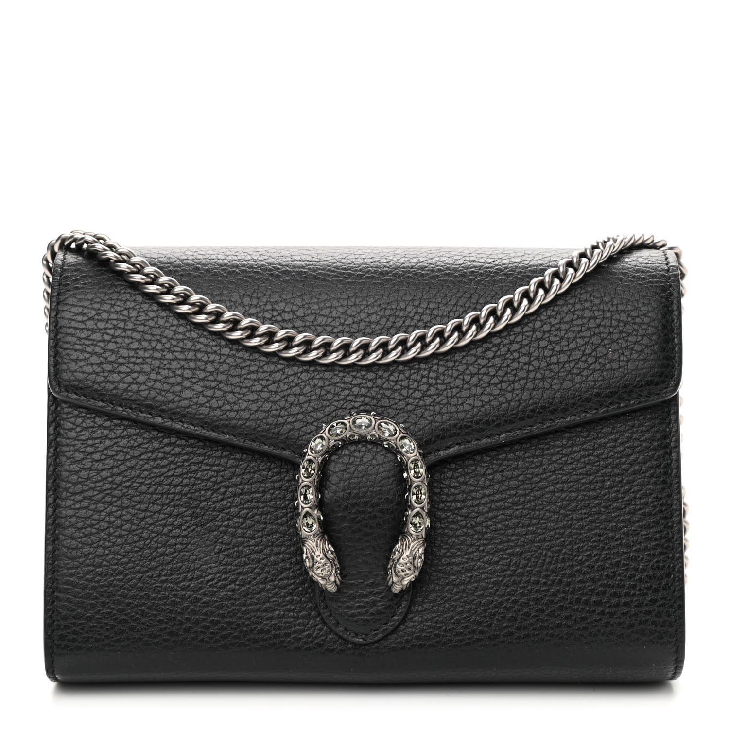 Gucci Calfskin Mini Dionysus Chain Wallet Black 1 of 11