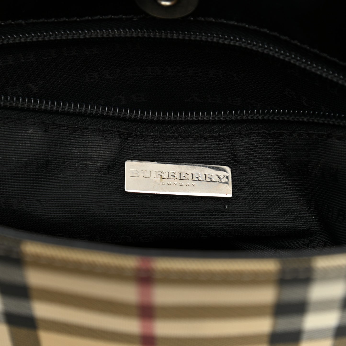 Canvas House Check Small Tote Black