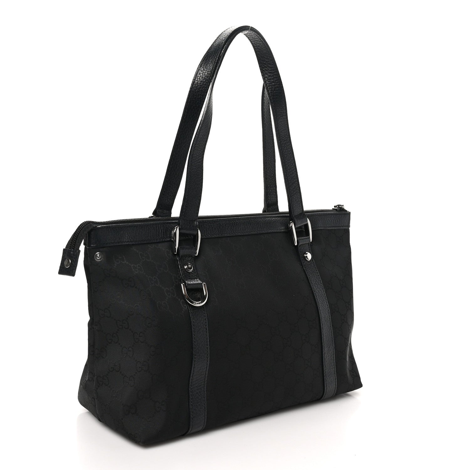 Gucci Nylon Monogram Medium Abbey Tote Black 3 of 10