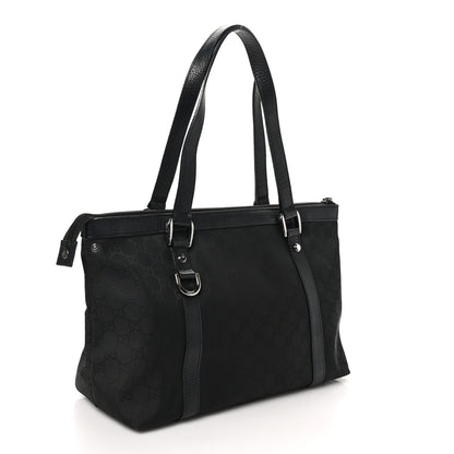 Gucci Nylon Monogram Medium Abbey Tote Black 3 of 10