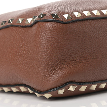 Valentino Garavani Pebbled Calfskin Small Rockstud Flip-Lock Messenger Bag Bright Cognac 7 of 13