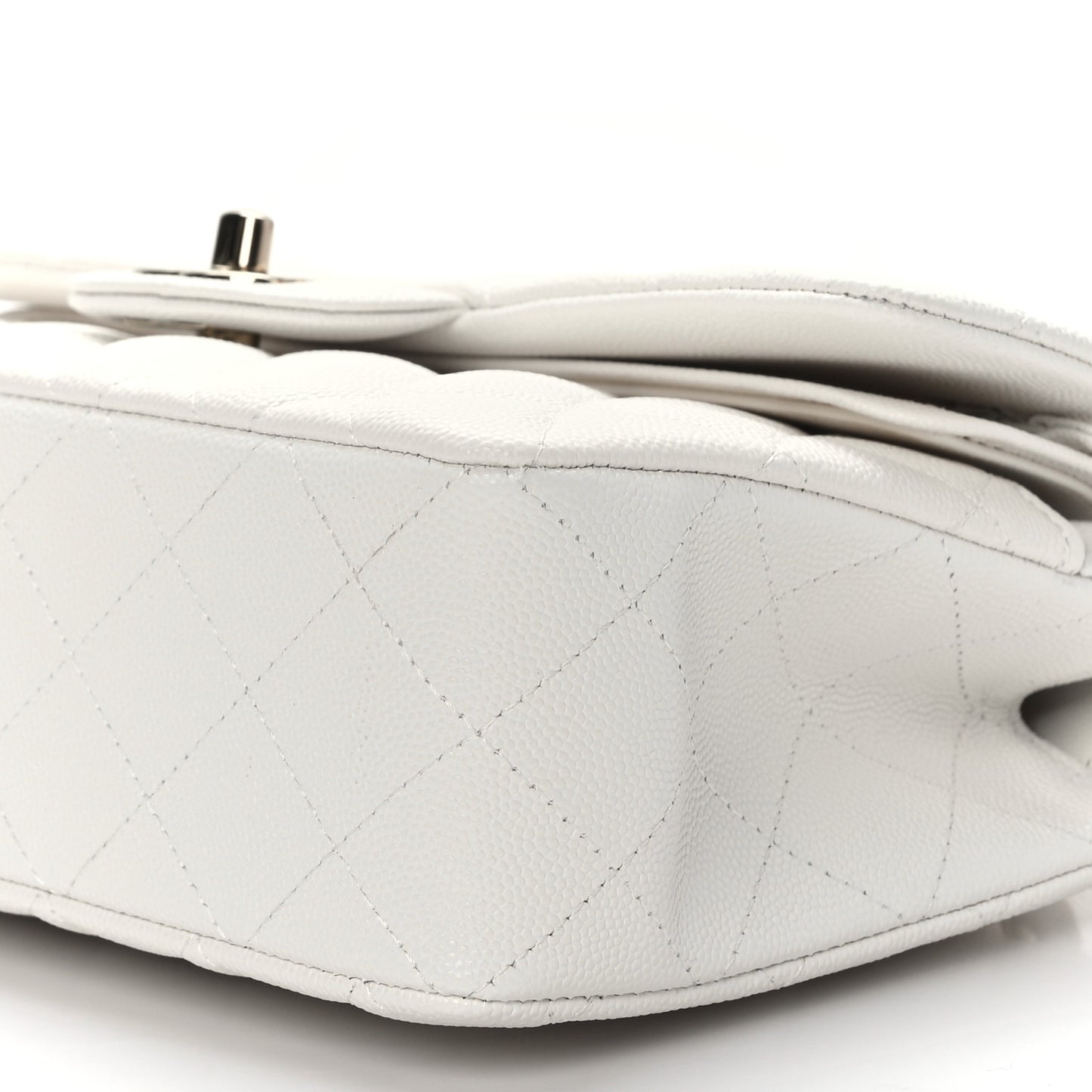 Caviar Quilted Small Double Flap White